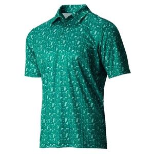 TGW Men’s Green Happy Hour Print Polo Tee - Size XL